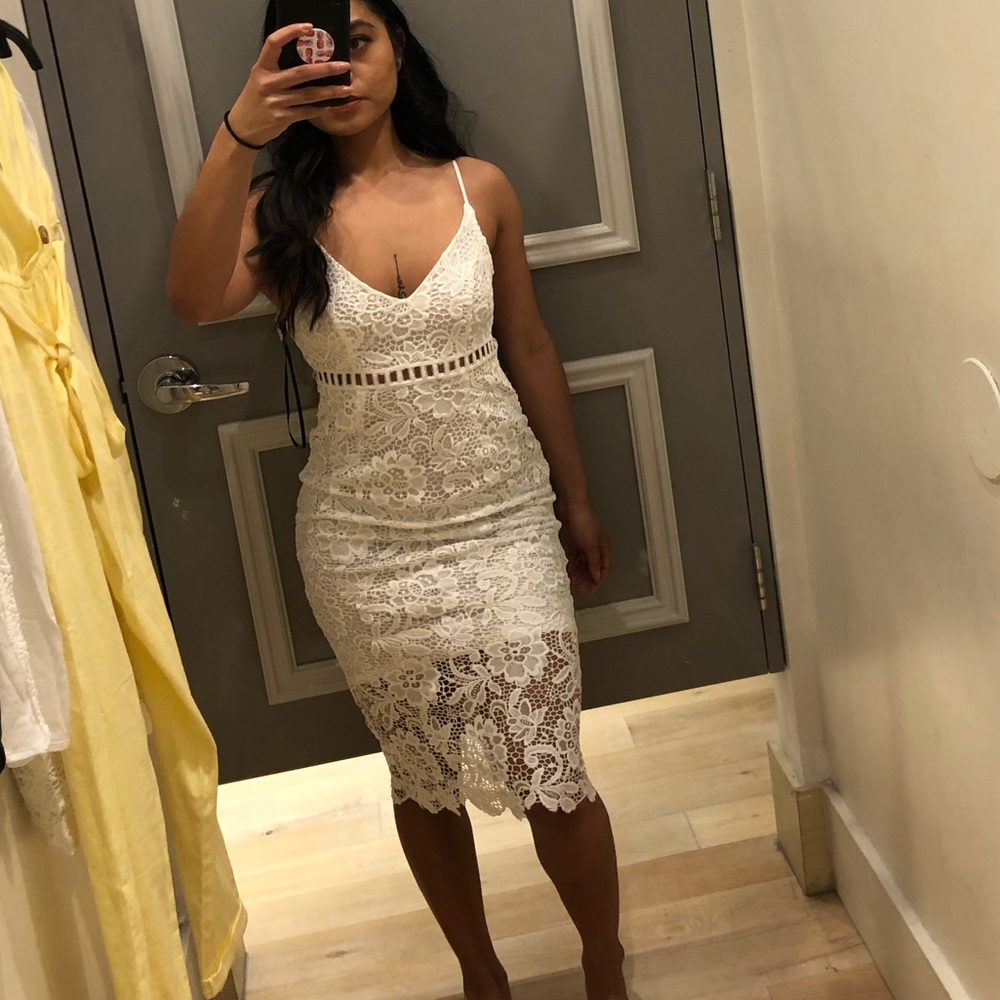 White crochet dress